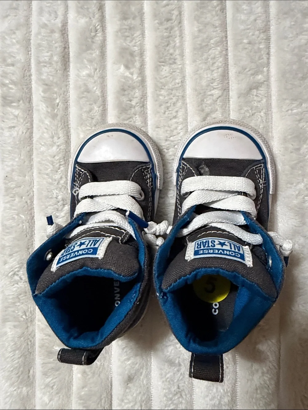 Converse Kids' Gray & Blue All Star High-Top Sneakers | Size 5 Toddler